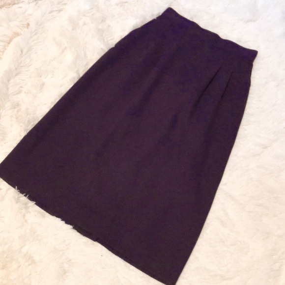 Dark Purple Vintage Wool Skirt - Picture 1 of 8